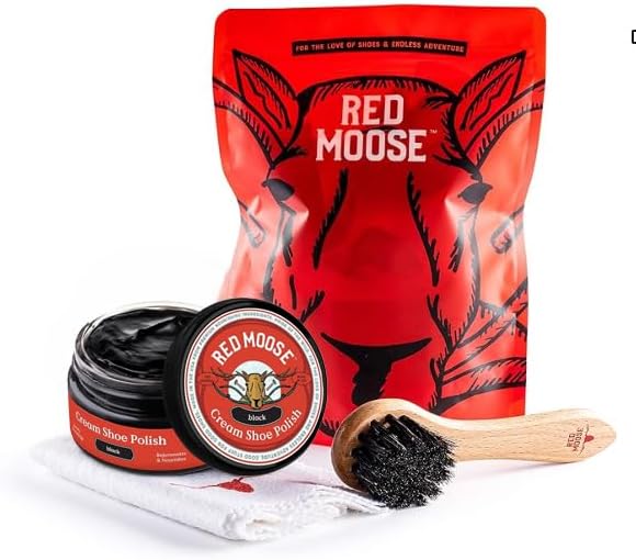 RED MOOSE 3pc Easy Black Shoe/Boot Cleaning Kit – Polish, Brush, Cloth